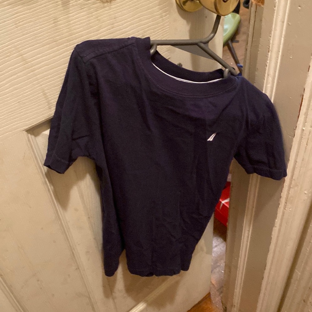 It is a blue Nautica t shirt